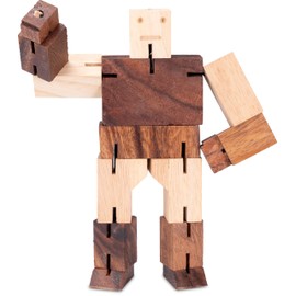 Robot Puzzle - 3D Puzzle - Thinking Game - Puzzle Game - Patience Game - Wooden Logic Game with Multiple Game Variations