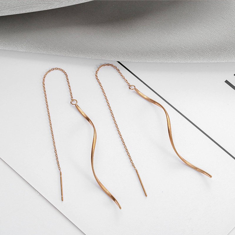 Threader Earrings for Women Gold Chain Earrings Long Tassel Earrings