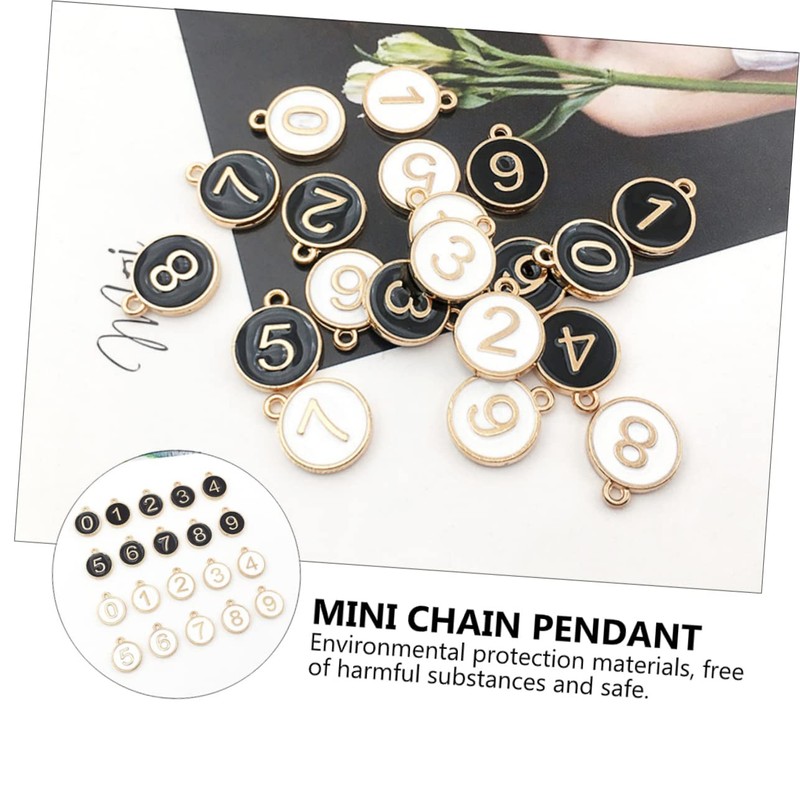 COHEALI Digital Signage Diy Pendants Set 20pcs Alloy Jewelry Making