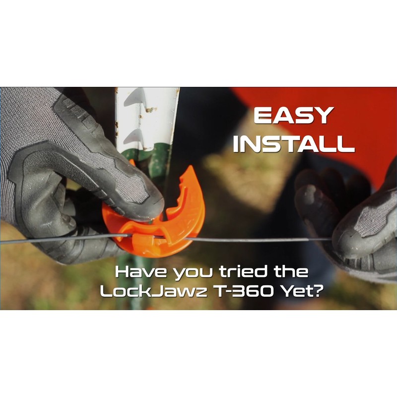 Lock Jawz T-360 Electric Fence T-Post Insulator - Orange (Bulk