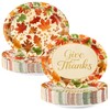 50 PCS Thanksgiving Oval Paper Plates Disposable, Fall Paper Plates,