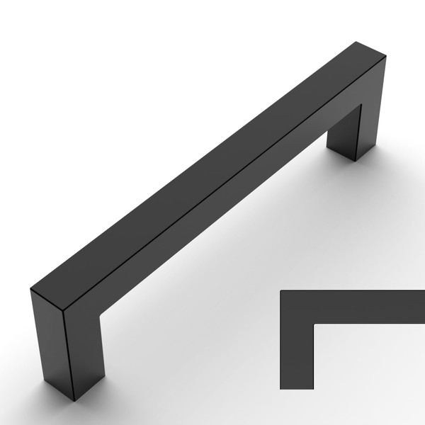 Amerdeco 10 Pack Matte Black Cabinet Pulls 5 Inch(128mm) Hole