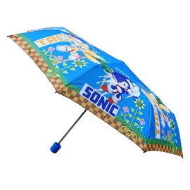 CARTOON Folding Umbrella for Kids Windproof 8 Spokes Fiberglass Folding Umbrella, Sonic