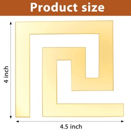 24 Pieces Removable Acrylic Mirror Setting Wall Sticker Decal Geometric Greek Key Pattern for Home Living Room Bedroom Decor (Gold)