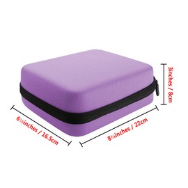 Essential Oil Storage Case/Essential Oil Carrying Case/Essential Oil Case [Multiple Sizes] + Jade Roller for Face & Oil Opener & Stickers & Funnel & Transfer Pipette (Purple)