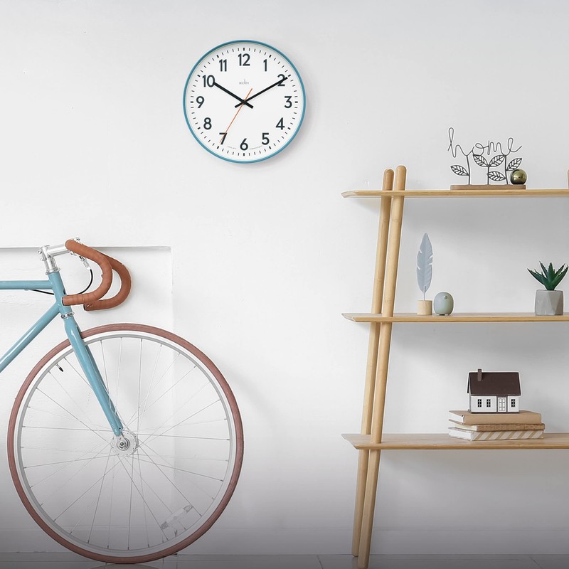 Acctim Hugo Modern Bright 30cm Wall Clock (Sky)