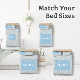 Soft and Lofty Washable Underpads - Heavy Absorbency, Waterproof Reusable Incontinence Pads for Pets, Crib, Couch, Sofa, Chair, Bassinet, Car Seat (Blue, 18 x 24 Inches, Pack of 4)