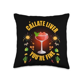 Callate Liver Daiquiri Drink Mexico Menu Drinking Throw Pillow