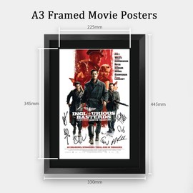 HWC Trading Inglourious Basterds Brad Pitt 16 x 12 inch Framed Gifts Printed Poster Signed Autograph Picture for Movie Memorabilia Fans - 16" x 12" Framed
