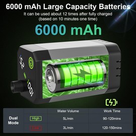 Deeteck Deeteck Portable Shower for Camping - 6000mAh Rechargeable Camping Shower, IPX7 Waterproof Shower Pump, Electric Filter Sprayer Head for Outdoor, Pet Bath, RV, Hiking, Travel,Beach