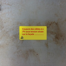 DELTA-SIGNALETIQUE.COM Photovoltaic Installation Label Board with 36 Stickers Conforms to UTE C 15-712-1Ref G46