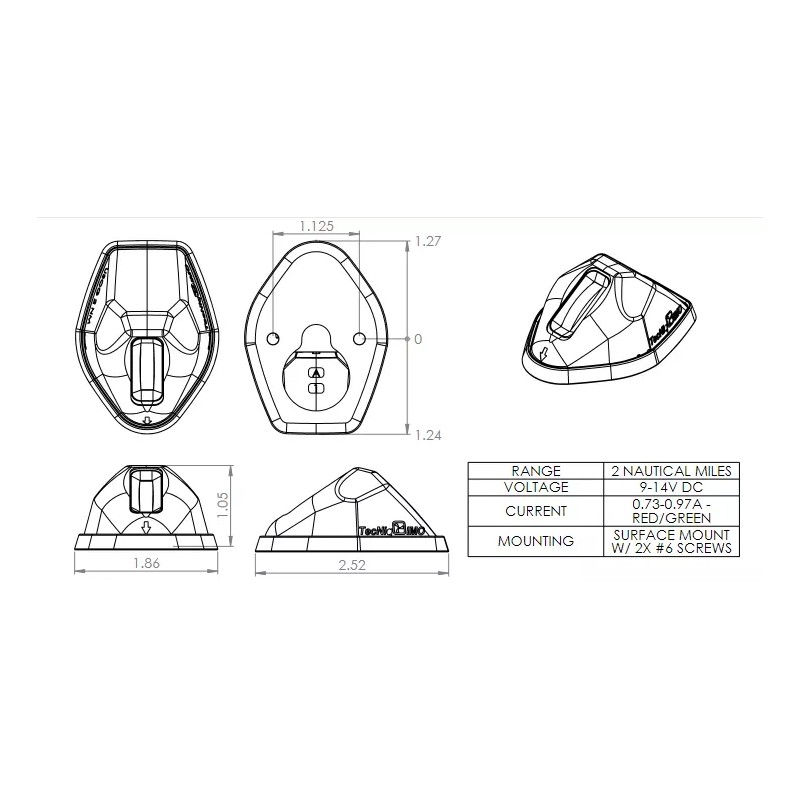 TecNiq Marine Boat 12V LED RED & GREEN Navigation LIGHT