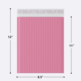 8.5x11 Inch Bubble Mailer 40 Pack, Waterproof Padded Envelopes with Strong Self-Seal Adhesive, Cushioning Shipping Bags with Bright Color for Small Business - Pink