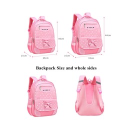 VIDOSCLA School Bags for Girls,2Pcs Bowknot Students Backpack,Elementary Princess Bookbag Sets for School