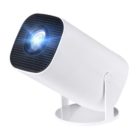 OBEST Mini Projector 4K 1080P, 180°Rotatable Portable Movie Projector, Smart Projector Auto Horizontal Correction, Multifunctional Home Theater Projector Compatible for Laptop, PC, Smartphone