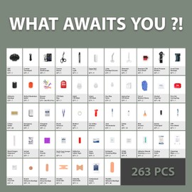 ASA Techmed Emergency Medical Trauma Kit – Fully Stocked First Aid Trauma Kit with 263 Supplies for Hunting, Camping, EMTs, Paramedics, Firefighting, Hiking, Outdoors (Black)