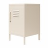 Novogratz Cache Metal Locker Style Living Room End Table, Parchment