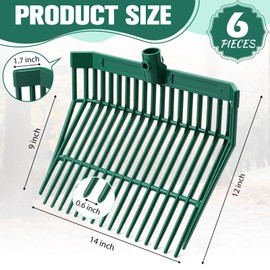 Lasnten 6 Pcs Manure Fork Replacement Head, 18 Tines Pitchfork Head with Screws and Nuts, Horse Manure Rake for Picking up Grass and Hay (Army Green)