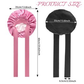 2 Stück Satin Haarhaube, Große Doppelseitig Seidenhaube zum Schlafen, Schlafhaube Seide für Die Nacht, Breite Bonnet Sleep Cap für Damen und Mädchen