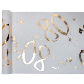 Santex Ref/6158-1 Birthday Table Runner 80 Years Gold 30 cm x 5 m