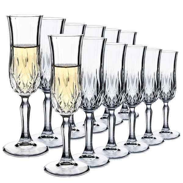 YANGNAY Champagne Flutes Set of 12, Elegant 4 oz Sparkling