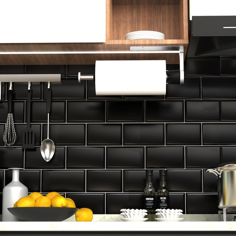 VEHHE Paper Towel Holder,Under Cabinet Paper Towel Holder with Damping