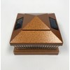 Ntertainment House 2 Pack Solar Square Top Pointed Post Cap Lights with Optional 6x6 or 5x5 or 4x4 Adapters with Custom Colors (Hammered Bronze, 6x6)