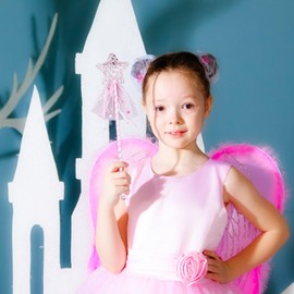 Princess Wand, Christmas Fairy Wand, Cute Wands Star Fairy Costume Props Angel Fairy Wands Sticks for Birthday Wedding Party Cosplay Favors Role Play Toys (Pink)