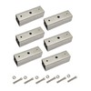 6 Pcs 1.18" Slip Square Tube Coupler, Straight Line Square