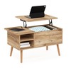 Furinno Jensen Living Room Wooden Leg Lift Top Coffee Table