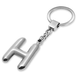 SoulCats® 3D Letter Key Ring Made of Solid Stainless Steel in Silver, Stainless Steel, Silver