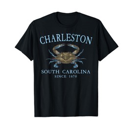 Charleston South Carolina Blue Crab Since 1670 Pale Blue T-Shirt