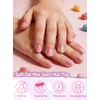 EBANKU 240 uñas postizas para niños, cortas y transparentes, para