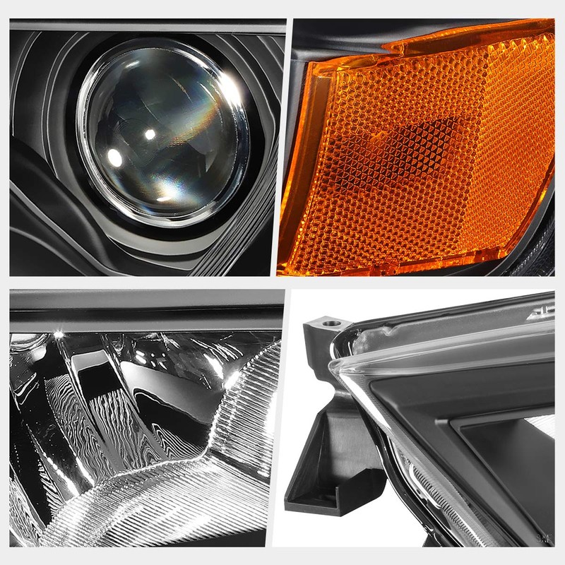 Compatible with Toyota 4Runner 14-20 Headlight Assembly,OE Style+Projector,Black Housing Amber