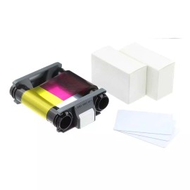 Evolis Badgy Genuine Evolis Badgy100 / Badgy200 YMCKO Ribbon + PVC Card Set - CBGP0001C - New