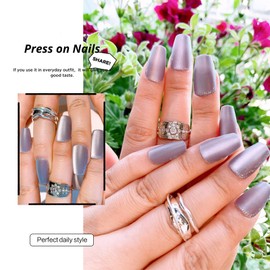 Short Square Press on Nails Purple Full Cover Fake Nails Glossy Pure Colour Acrylic Nails Glue on Nails Cat Eye Light Gel Nail Artificial False Nails Removable Stick on Nails for Women 24 Pcs
