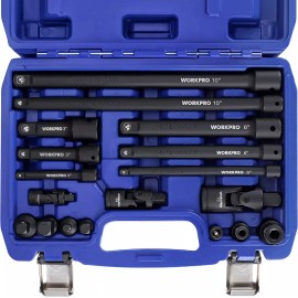 WORKPRO 18-Piece Impact Socket Extension Set 1/4" 3/8" & 1/2" Drive Premium CR-V