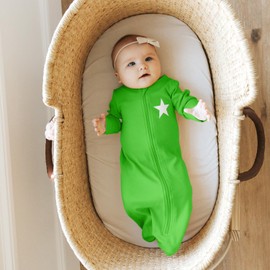 Babysoy Unisex Long Sleeve Baby & Toddler Sleep Sack - Infant Wearable Blanket, Sleeping Bag for Babies, Breathable Baby Sleeper - Newborn Baby Essentials - Cotton Blend - 6-12 Months - Grass