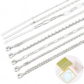 AWARDSEN 8 Piece Adjustable Chain Jewellery Set, Bracelet Women's Gold 14K Gold-Plated, Stackable Chain Bracelets for Women, No Gemstone