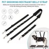 Pack of 3 Dog Grooming Belly Strap Band, Adjustable D-Ring