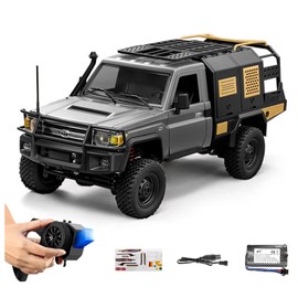 YIKESHU MN82S 1/12 Scale RC Rock Crawler Truck, 4WD Off-Road Remote Control Car with LED Lights, 2-Speed 2.4GHz Proportional Control, All Terrain RTR Hobby Toy for Adults (Silver)