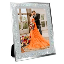 AYANICA Glass Photo Frame 4x6 5x7 6x8 inch High Definition Vertical Horizontal Display Diamond Shiny Desk Table Shelf Wedding Decoration