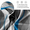 Renaiss 72x72 Inches Blue and Grey Shower Curtain Abstract Striped