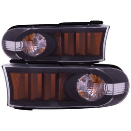 HEADLIGHTSDEPOT Parking Signal Lights Pair with Clear Lens Black Bezel Compatible with Toyota FJ Cruiser 2007-2014 Includes Left Driver and Right Passenger Side Park Lights