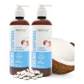 Set 2 Cremas Corporales De Coco Orgánico 500ml Natshop