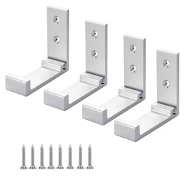 Aluminium Wall Mount Hooks, Clothes Hooks, 90° Foldable Headphone Holder, Foldable Wall Hook with Stainless Steel Screws, Suitable for Kitchen, Bathroom, Wall, Office, Wardrobe, Bathroom, 4 Pieces