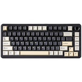 YUNZII YUNZII B75 Mechanical Keyboard,75% Layout with Knob,Hot Swappable RGB Backlit Gasket Mounted, Creamy Typing, Double-Shot PBT Keycaps,Cherry Profile,for Win/Mac (Black, Blue Grey Tactile Switch)