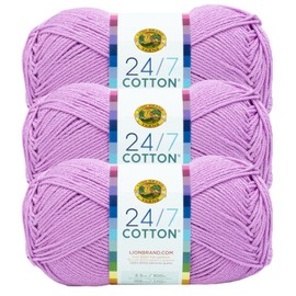 Lion Brand (3 Pack) Lion Brand Yarn 761-145E 24/7 Cotton® Yarn, Orchid