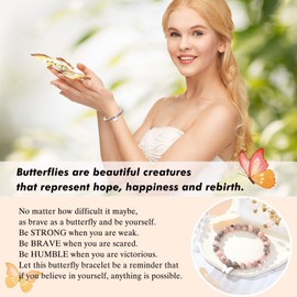 UPROMI Graduation Gifts for Her Butterfly Gifts for Women Bracelet Unique Birthday Gifts for Women Coworker Best Friend Female Teen Teenage Girls Christmas Easter