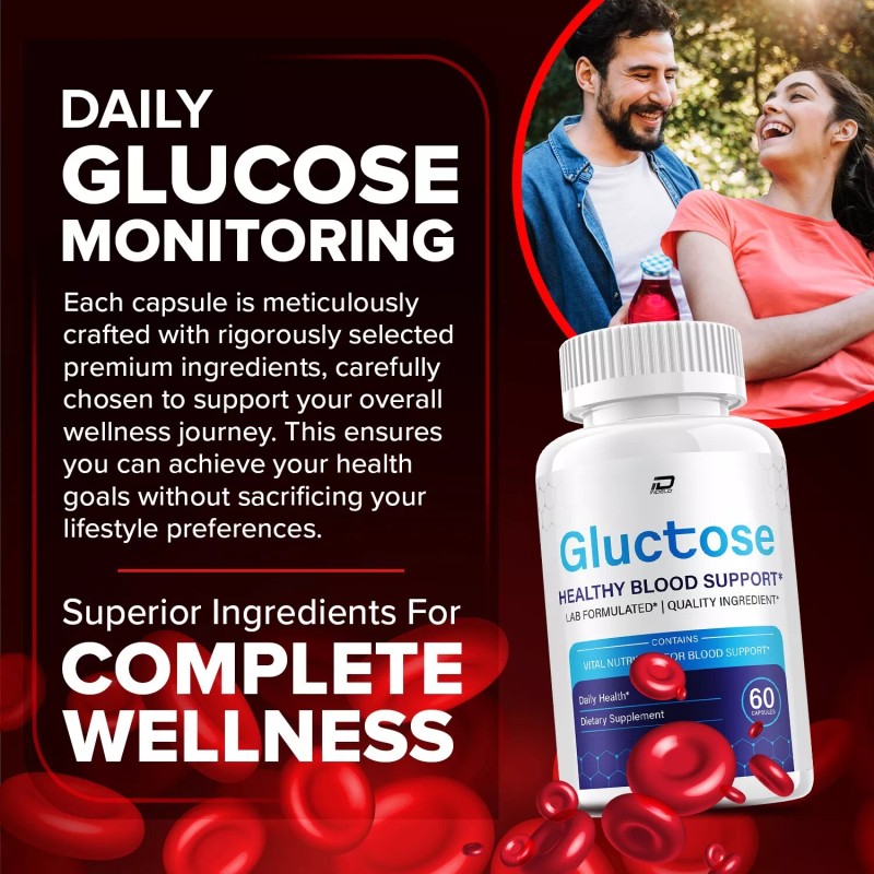 Gluctose (5 Pack) Gluctose Capsules – Gluctose Pills Advanced Supplement,